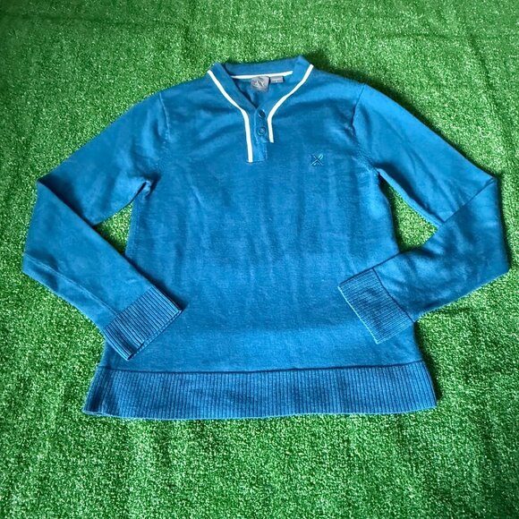 Armani Exchange A/X Long Sleeve Retro Style Henley Pullover Sweatshirt Size S - Picture 1 of 11